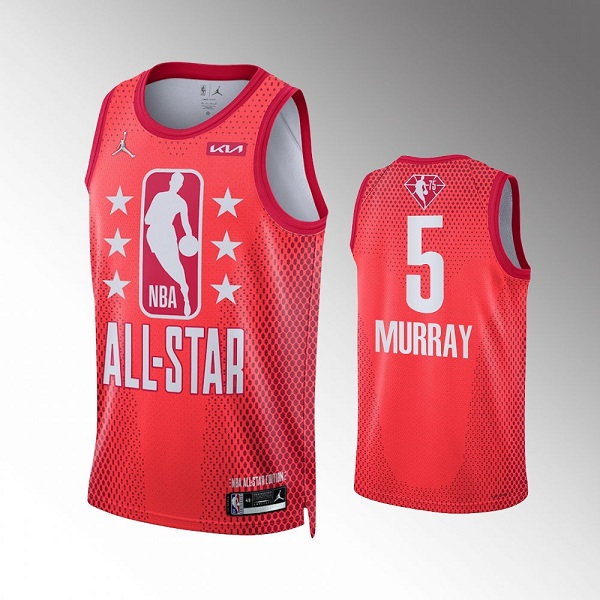 Men's 2022 All-Star #5 Dejounte Murray Maroon Stitched Jersey